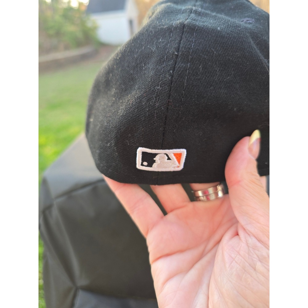 New Era San Francisco Giants 59FIFTY Fitted Hat Black Orange MLB Size 7 1/2 - Picture 2 of 5